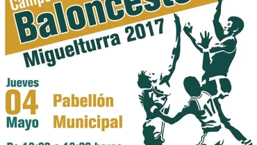 evento imagen del cartel campeonato de baloncesto, mayo 2017, diseño Centro de Internet