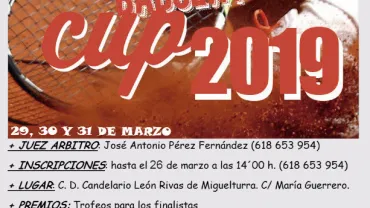 evento imagen cartel del torneo de tenis en Miguelturra, marzo 2019