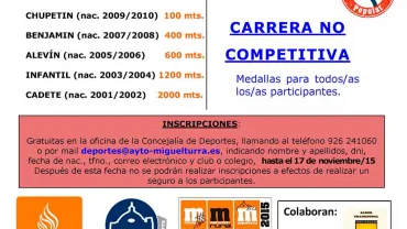 agenda imagen cartel anunciador Carrera Mini, 22 noviembre de 2015