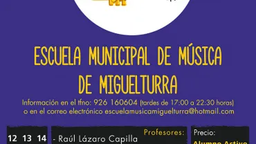 evento imagen del cartel anunciador del curso intensivo de trompeta de la Escuela de Música, diseño Centro de Internet