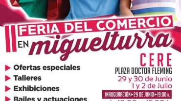 evento imagen del cartel anunciador de la Segunda Feria del Comercio de Miguelturra, junio julio 2017
