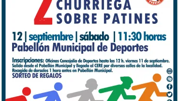 agenda imagen del cartel anunciador de la Segunda Ruta Churriega sobre Patines, ferias 2015