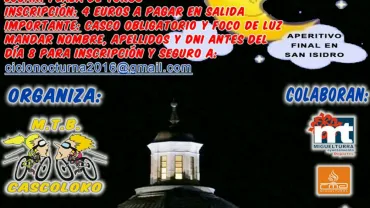 agenda imagen cartel Decimoctava Carrera Nocturna Cascoloko, septiembre 2016