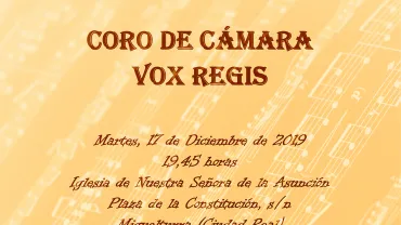 evento imagen del cartel anunciador del concierto de cámara coral de Vox Regis, diciembre 2019