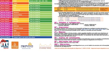 Imagen del plazo de inscripción para las Escuelas Deportivas