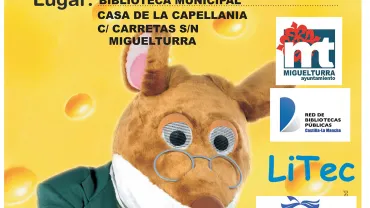 evento  imagen cartel firma libros de Gerónimo Stilton en Miguelturra, febrero 2020