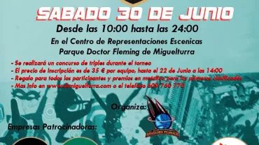 evento imagen cartel torneo 3 por 3 baloncesto CERE Miguelturra 2018