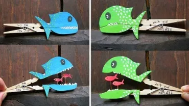 evento  imagen de juguetes peces hechos con pinzas