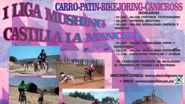 evento imagen del cartel de la prueba de mushing en Miguelturra, enero 2018