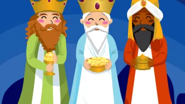 agenda imagen de un dibujo vectorial de los tres Reyes Magos de Oriente