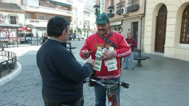 Pedro, vendedor que repartió el premio de la ONCE