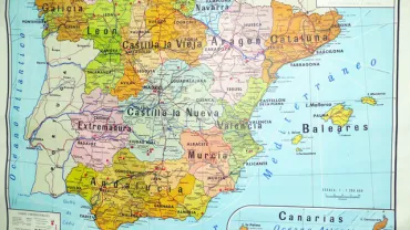 imagen de archivo de un tradicional mapa de España