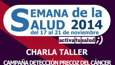 imagen cartel charla detección cáncer, nov 2014