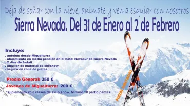 imagen cartel viaje a Sierra Nevada, enero 2014