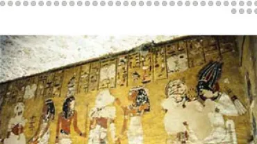 Fresco egipcio en color amarillo