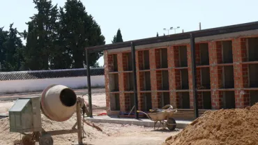 imagen de las obras del cementerio, julio 2008