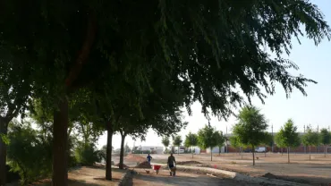 imagen de obras en la vía verde, julio 2007