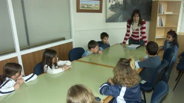 Diana Rodrigo en los talleres de lectura, abril 2007