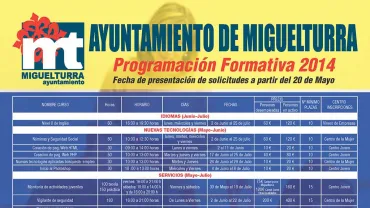 imagen cartel cursos Ayuntamiento, mayo 2014