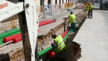 imagen de obras en calle Ramón y Cajal, junio 2008