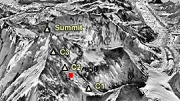 Ruta norte hacia el Campamento Base Avanzado