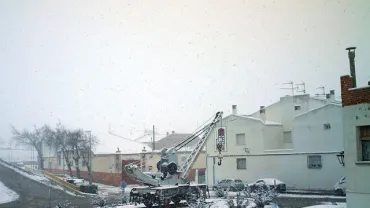 Rotonda Ramón y Cajal tras la nevada