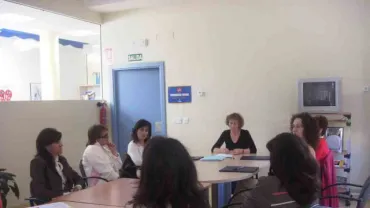 Mercedes López durante el taller, noviembre 2006