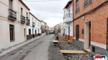 imagen de las obras en calle Pozuelo, febrero 2015
