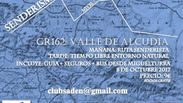 imagen del cartel de senderismo por el Valle de Alcudia, octubre 2017