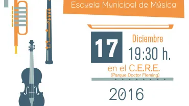 imagen del cartel solidario de Navidad de la Escuela de Música de Miguelturra, diseño cartel Centro de Internet