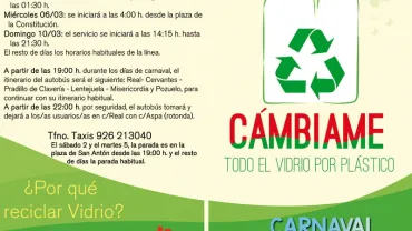 imagen parte del folleto campaña Cámbiame, Carnaval 2019 Miguelturra