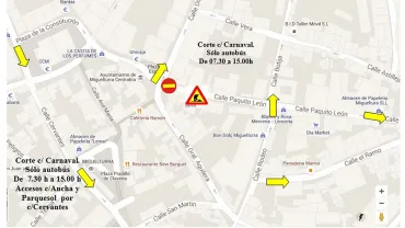 Plano alternativo de circulación corte calle Carnaval