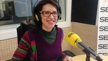 imagen de Victoria Sobrino durante la entrevista en Cadena Ser, enero 2017