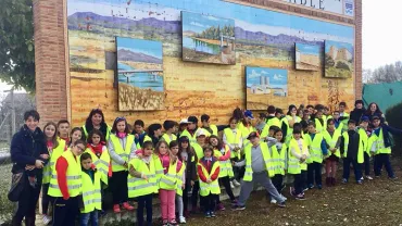 imagen de la visita del alumnado del colegio Benito Pérez  Galdós, abril de 2018