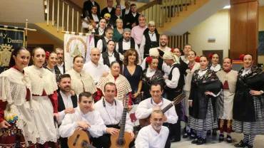 imagen de la recepcion de los grupos del XXV Festival de Folclore Villa de Miguelturra, julio 2017
