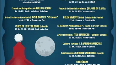 imagen del cartel anunciador de los eventos culturales en Navidad 2018 Miguelturra, diseño cartel Centro de Internet
