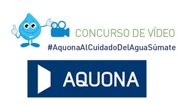 imagen del anagrama de Aquona y del concurso nacional de vídeo escolar 2018