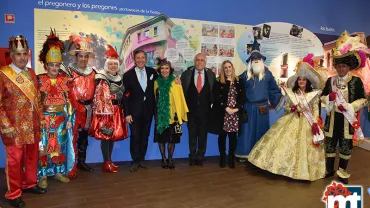 imagen de autoridades y pregonero en el Museo del Carnaval de Miguelturra, 21 febrero 2020