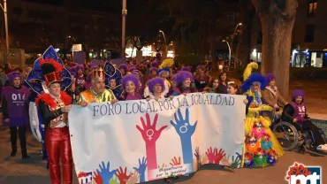 imagen de la cabecera de la marcha del 8 de marzo en Miguelturra, Día Internacional de la Mujer