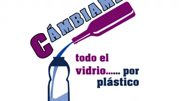 imagen de la campaña sustitución de vidrio por plástico en Carnavales, diseño Portal Web