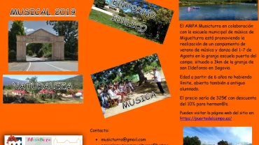 imagen extraída del tríptico del Campamento Musical agosto 2019 en Segovia