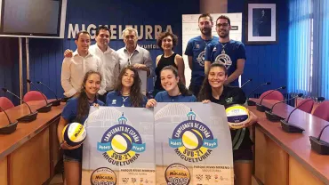 imagen de la presentación del campeonato España Sub21 vóley playa, Miguelturra 2019
