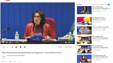 imagen captura pantalla canal Youtube Ayuntamiento de Miguelturra, noviembre 2016