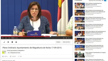 imagen captura pantalla canal Youtube del Ayuntamiento de Miguelturra, 21 septiembre 2015