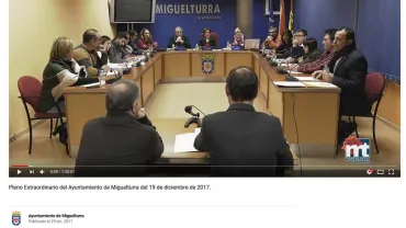 imagen captura pantalla del Pleno Extraordinario del 19 de diciembre de 2017 en nuestro canal Youtube.