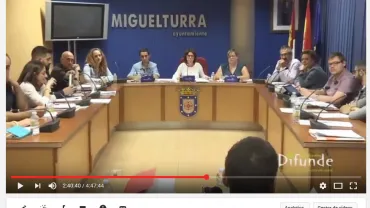 imagen captura pantalla Youtube Pleno Ordinario Ayuntamiento Miguelturra, 22 septiembre 2016