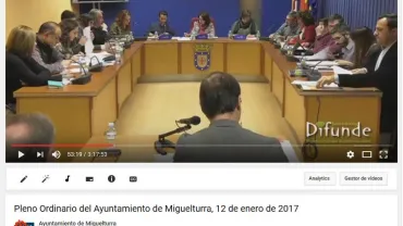 imagen captura pantalla canal Youtube Ayuntamiento, Pleno Ordinario, enero 2017