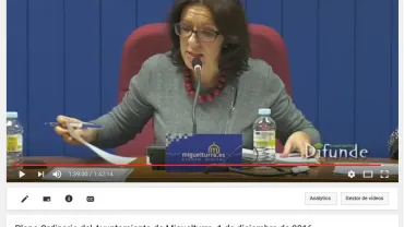 imagen de Victoria Sobrino, captura pantalla del vídeo del Pleno Ordinario del Ayuntamiento de Miguelturra del 1 de diciembre de 2016