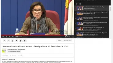 imagen captura del vídeo, en él la alcaldesa Victoria Sobrino, octubre 2015