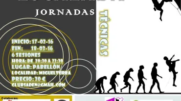 imagen del cartel jornadas técnicas de escalada en Miguelturra, 2016